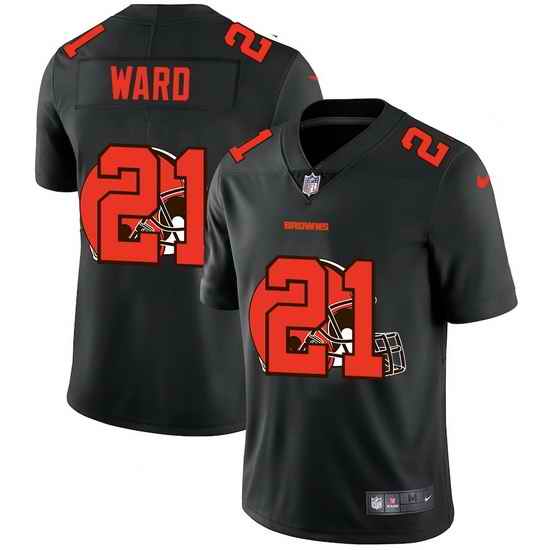 Cleveland Browns 21 Denzel Ward Men Nike Team Logo Dual Overlap Limited NFL Jersey Black